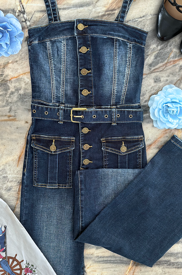 Indiana Jumpsuit (Dark Denim) - Kitten D'Amour