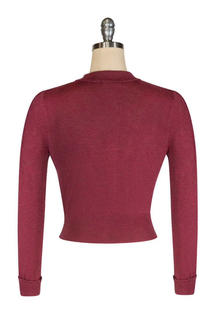 Tapestry Cardigan (Burgundy) - Kitten D'Amour