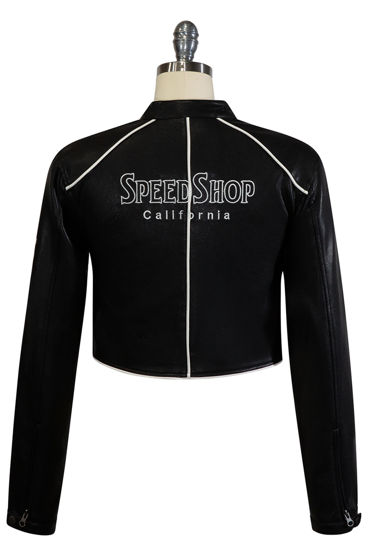 Easy Rider Crop Vegan Leather Jacket (Black) - Kitten D'Amour