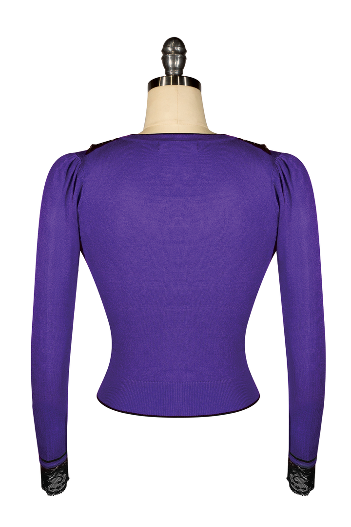 Virtuoso Long Sleeve Cardigan (Purple) - Kitten D'Amour