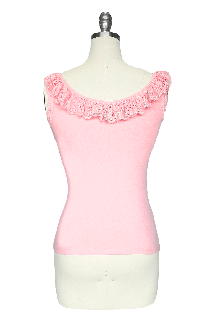 D'Amour Follies Madam Ruffle Singlet (Rose Pink) - Kitten D'Amour