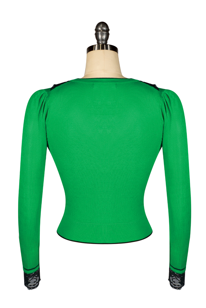 Virtuoso Long Sleeve Cardigan (Emerald Green) - Kitten D'Amour
