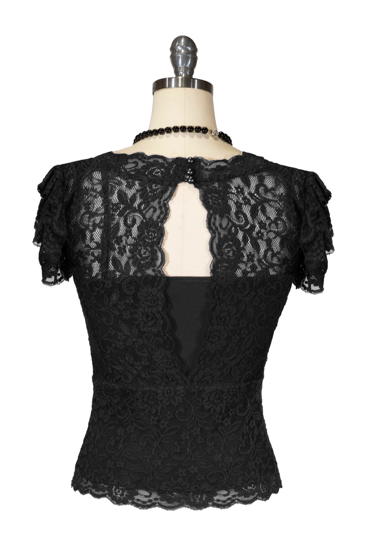 D'Amour Lace Top (Black) - Kitten D'Amour