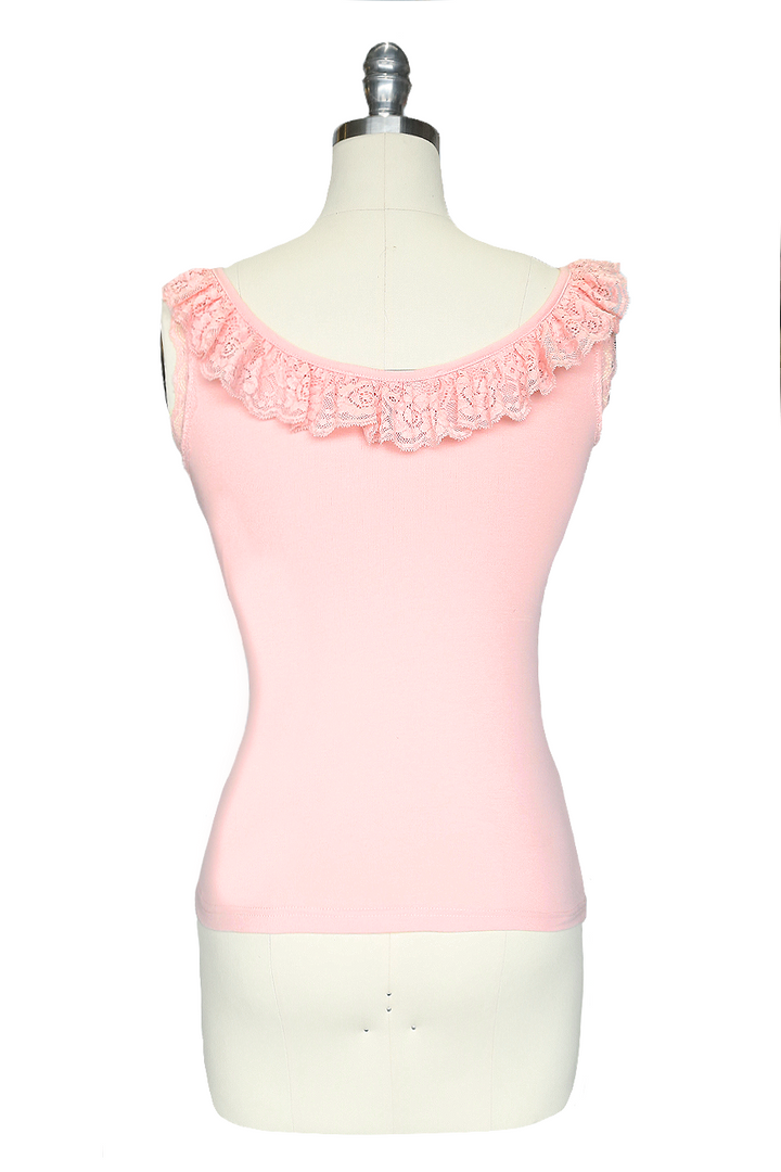 D'Amour Madam Ruffle Singlet (Pink) - Kitten D'Amour
