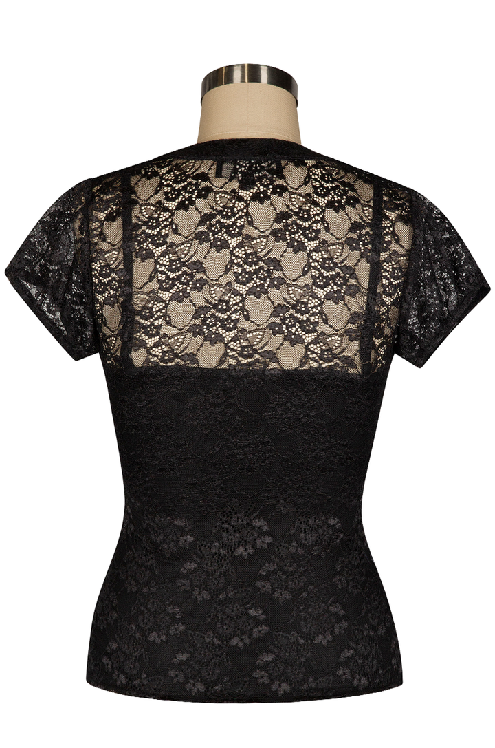 Once Upon A Time Lace Blouse (Black) - Kitten D'Amour