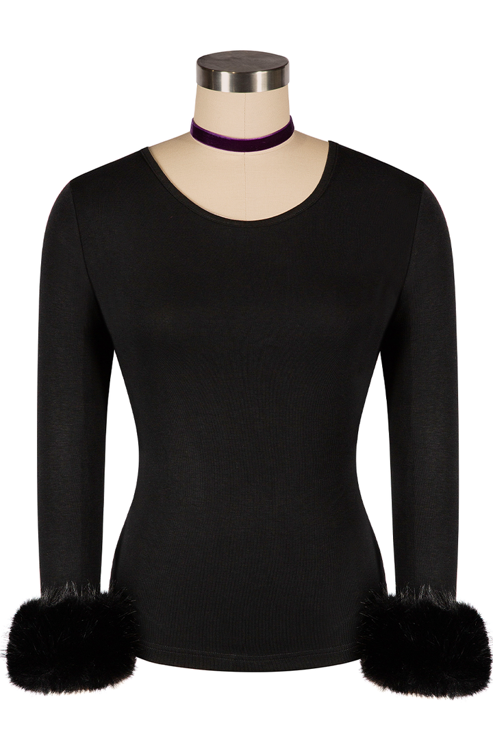 La Fleur Mystique Fluff Cuff Top (Black)