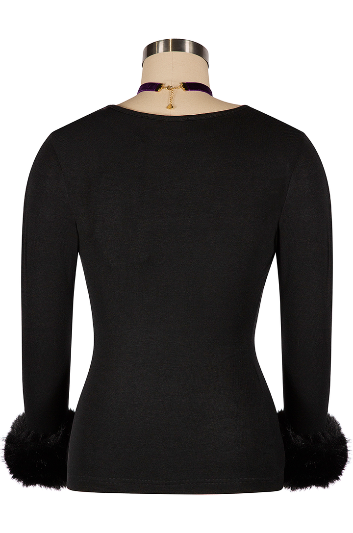 La Fleur Mystique Fluff Cuff Top (Black)