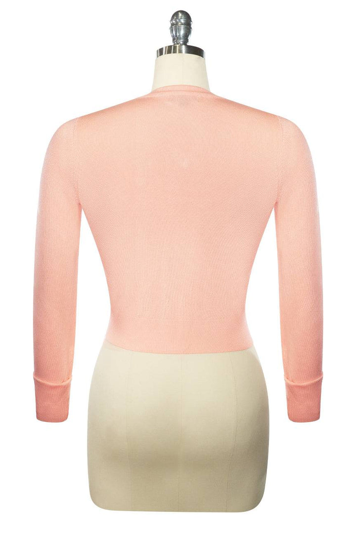 D'Amour Long Sleeve Crop Cardigan (Pink) - Kitten D'Amour