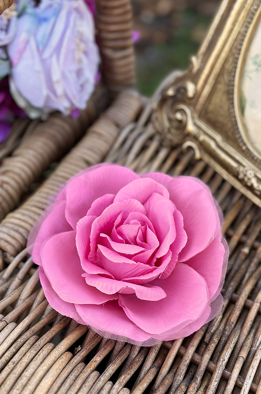 La Fleur Follies Brooch Hair Clip (Pink)