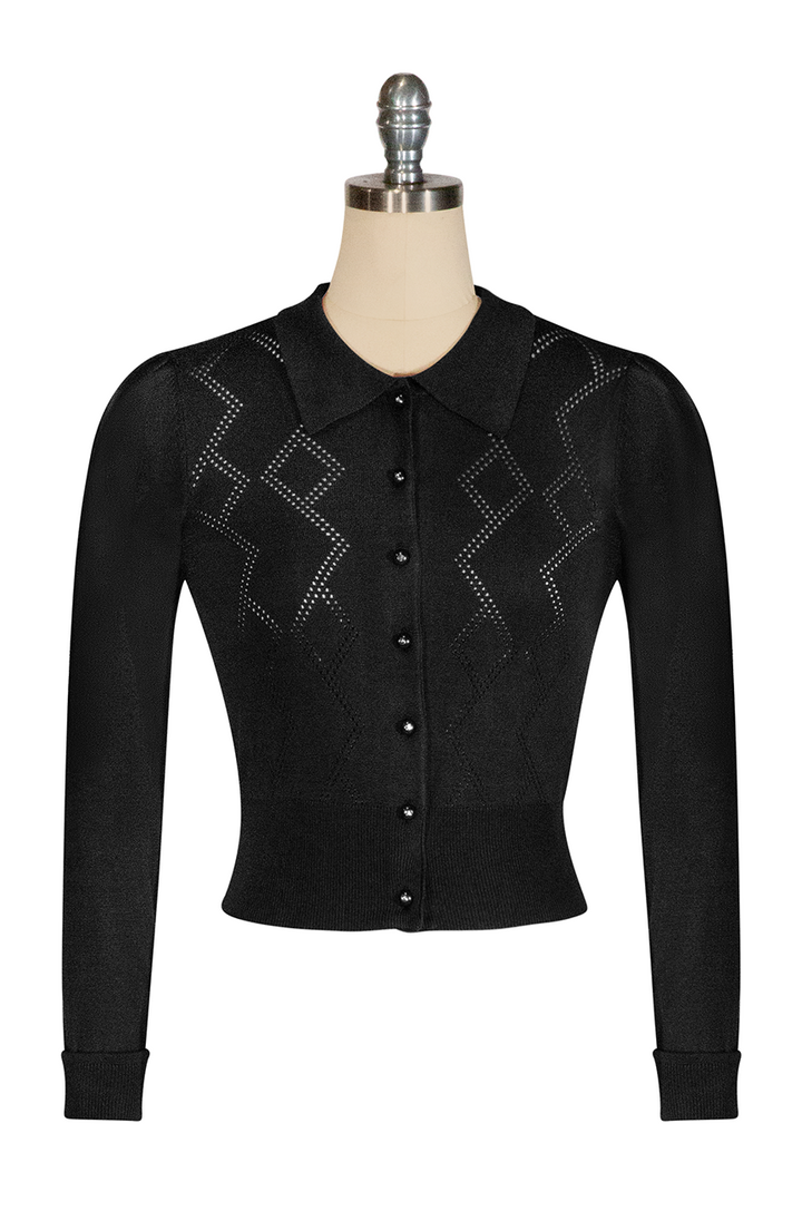 Tapestry Cardigan (Black) - Kitten D'Amour