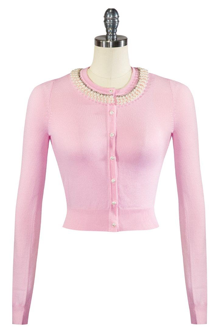 D'Amour High Society Cardigan (Pale Pink) - Kitten D'Amour