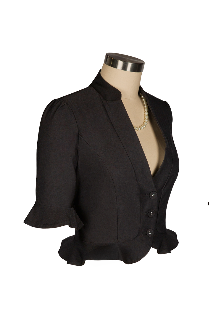 Once Upon A Time Crop Flounce Jacket - Kitten D'Amour