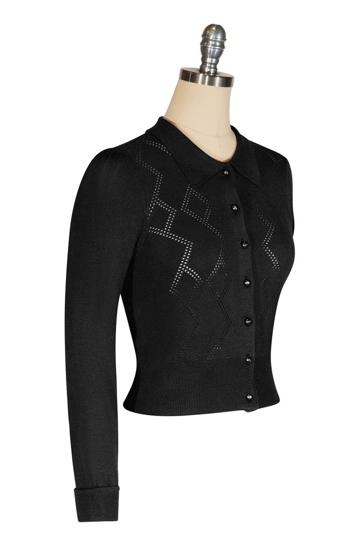 Tapestry Cardigan (Black) - Kitten D'Amour