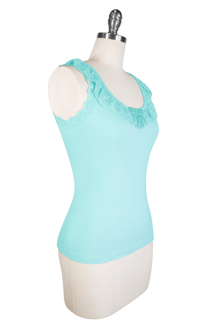 D'Amour Follies Madam Ruffle Singlet (Blue) - Kitten D'Amour