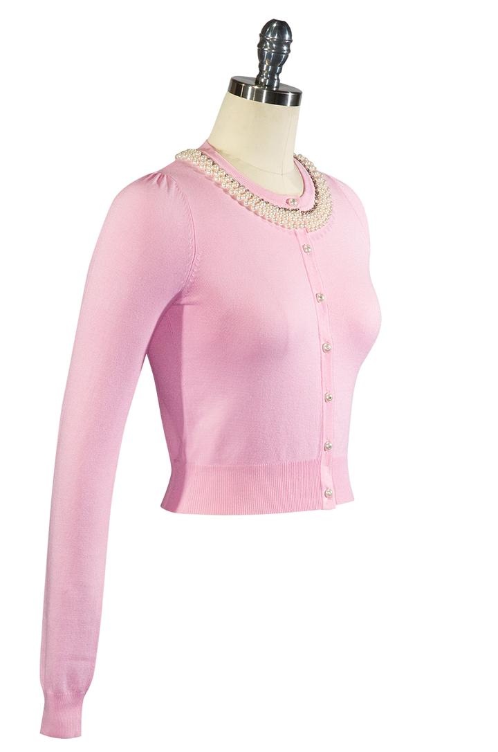 D'Amour High Society Cardigan (Pale Pink) - Kitten D'Amour