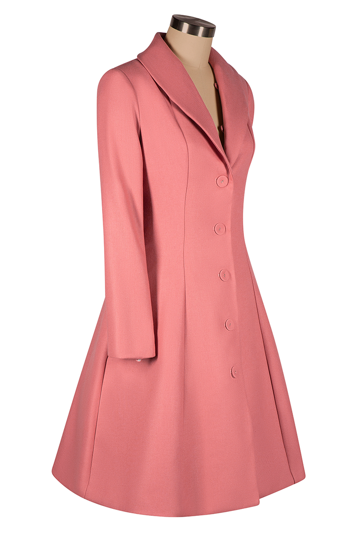 Tapestry Fur Collar Coat