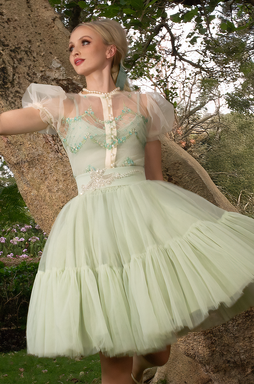 Elysian Tulle Skirt  (Mint) - Kitten D'Amour