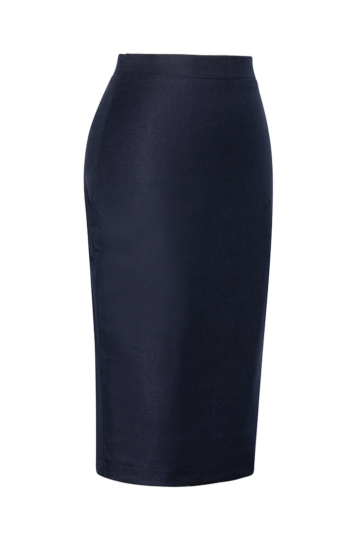 Dangerous Curves Pencil Skirt (Navy) - Kitten D'Amour