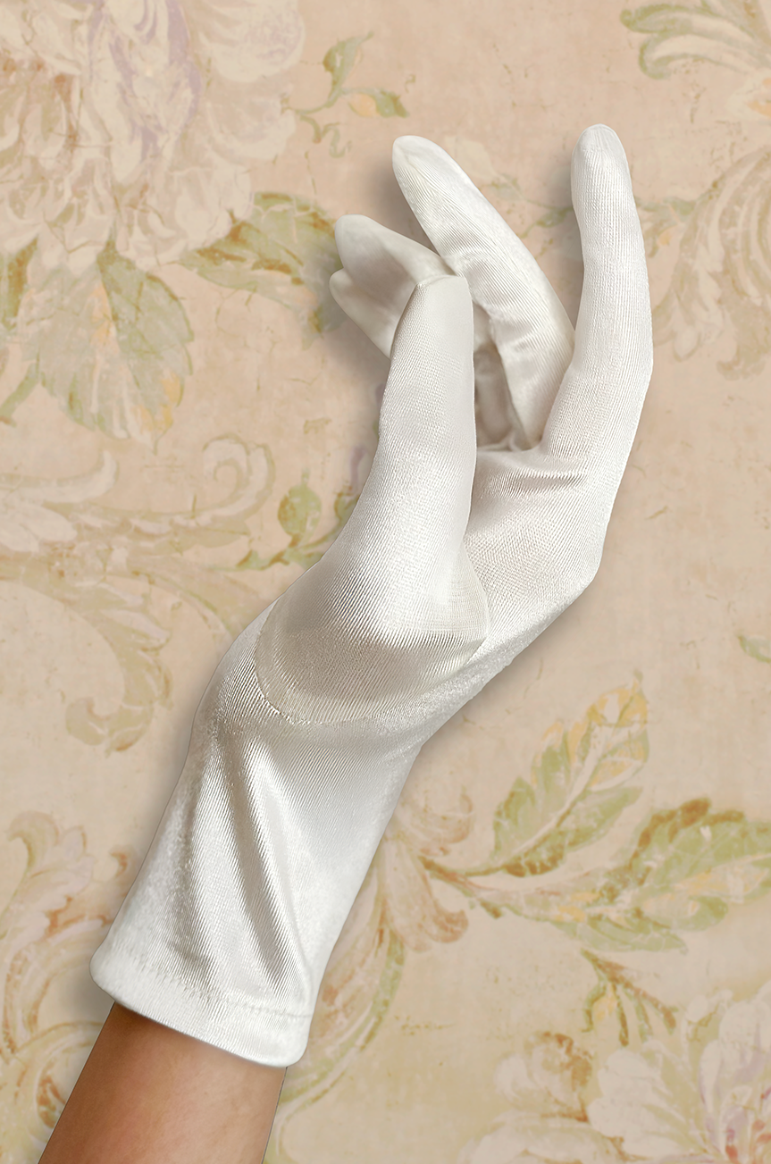 Follies Satin Gloves (Cream) - Kitten D'Amour