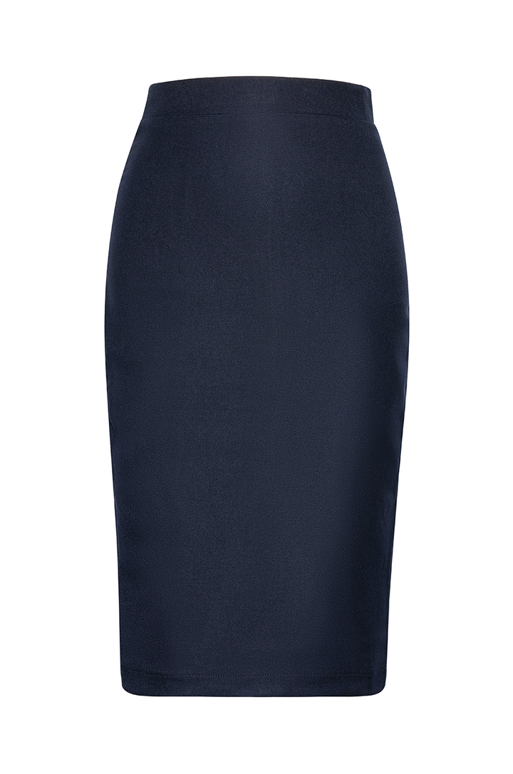 Dangerous Curves Pencil Skirt (Navy) - Kitten D'Amour