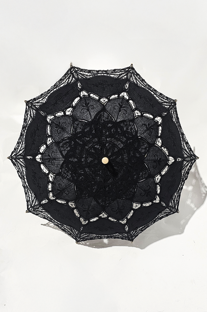 High Tea Lace Parasol (Black)
