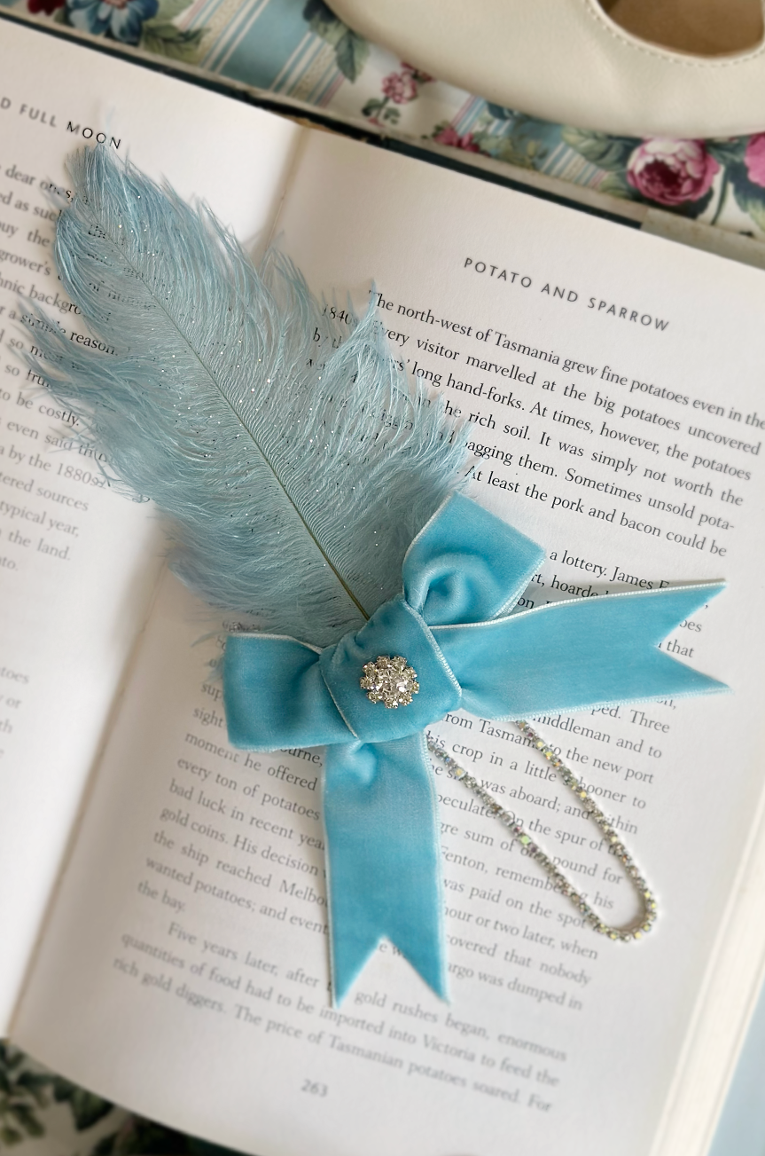 Mayfair Follies Feather Bow Clip - Kitten D'Amour