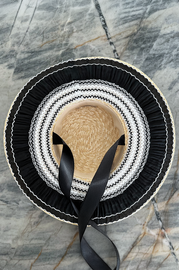 D'Amour Ruffle Straw Hat - Kitten D'Amour