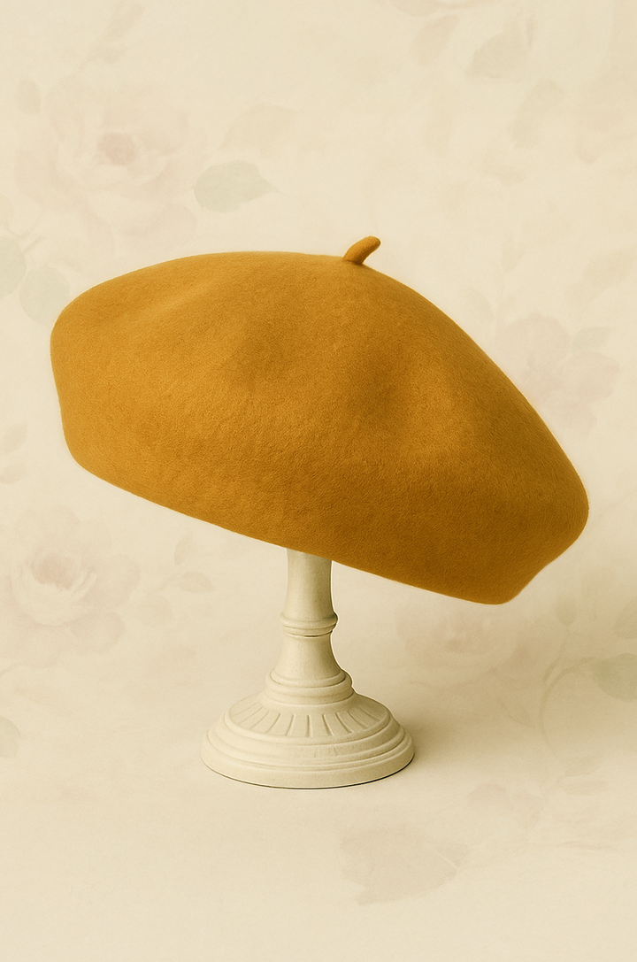 D'Amour Follies Woollen Beret (Mustard)
