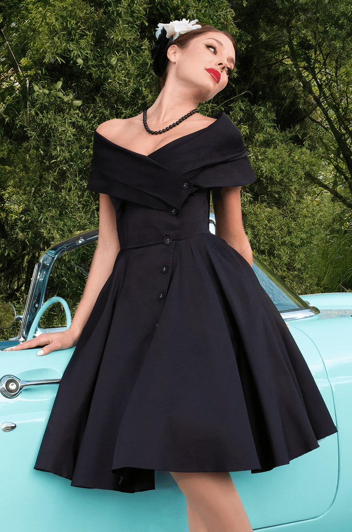 D'Amour L'Avenue Dress (Black) - Kitten D'Amour