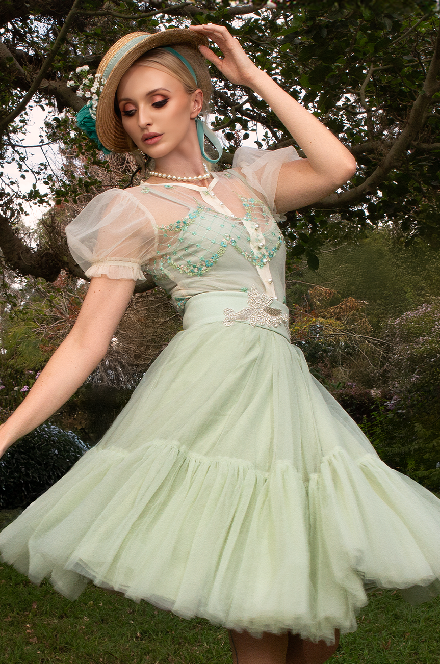 Elysian Tulle Skirt  (Mint) - Kitten D'Amour