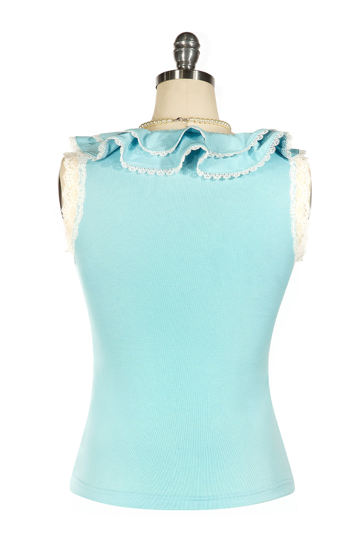 Mayfair Ruffle Jersey Top - Kitten D'Amour