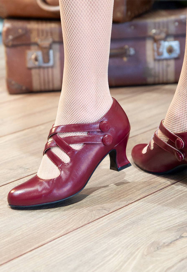 Harlem Twist Shoe (Burgundy) - Kitten D'Amour