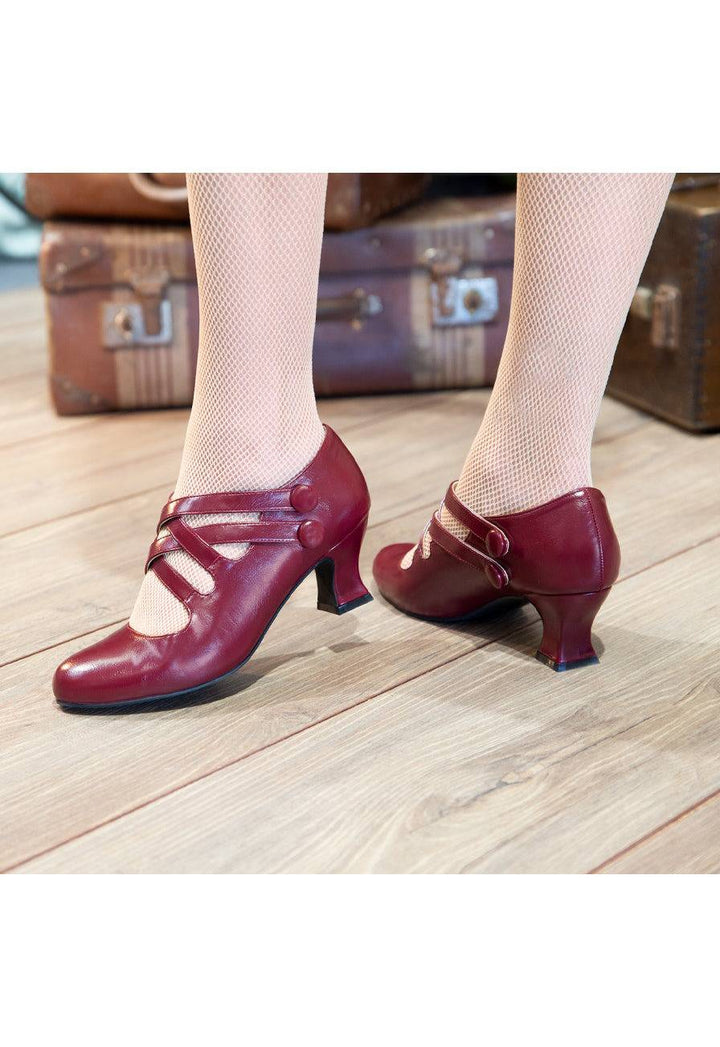 Harlem Twist Shoe (Burgundy) - Kitten D'Amour