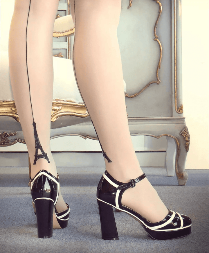 Pantyhose Back Seam Eiffel Tower - Kitten D'Amour