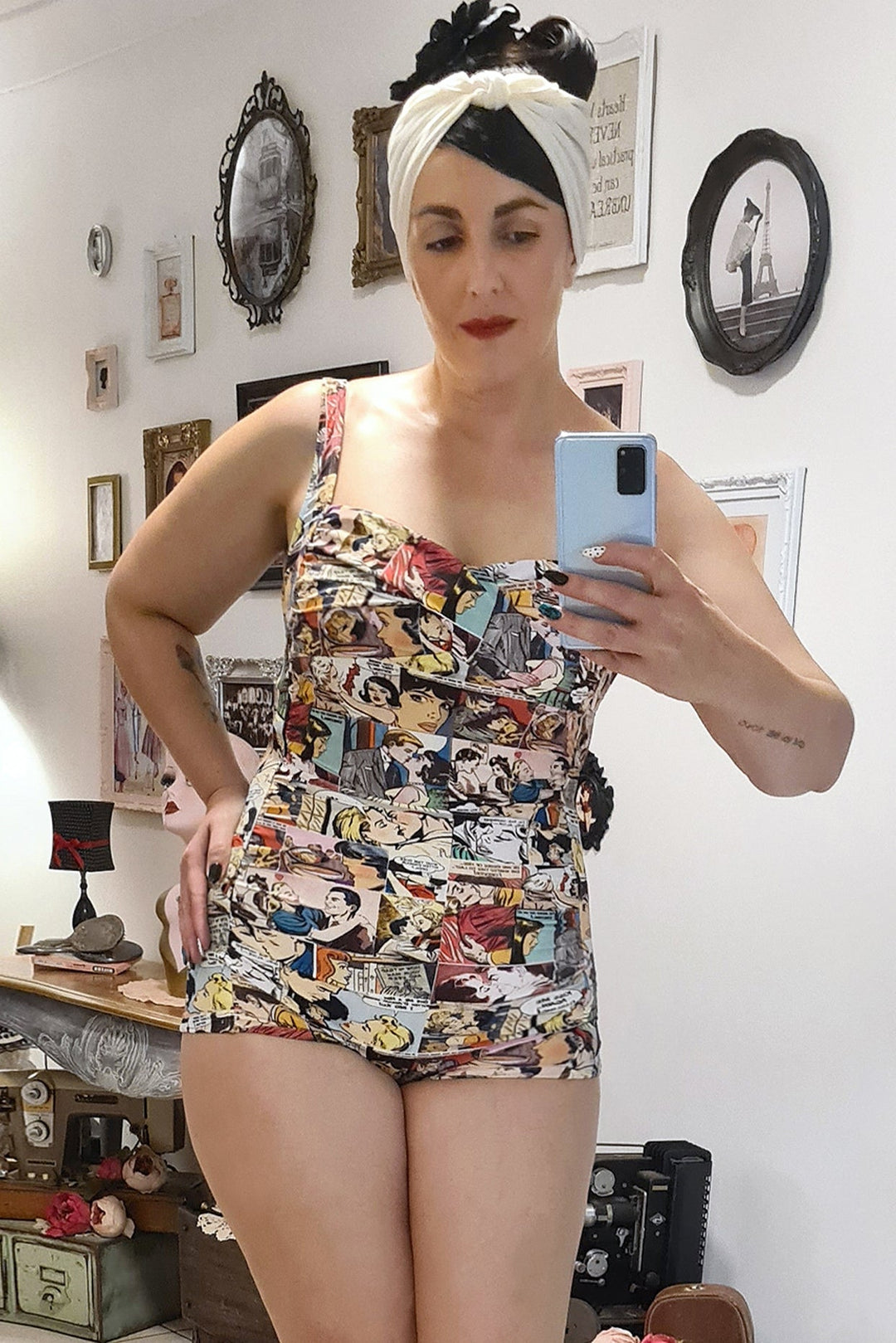 'Kiss Me Again Darling' Swimsuit Size Guide - Featuring Mandie Kitten!