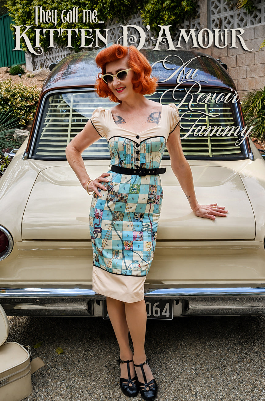 Tammy Kitten wears Snakes and Ladders
