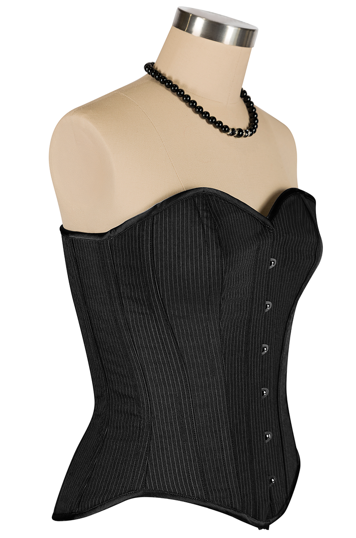 Read All About It Corset (Pinstripe Black)