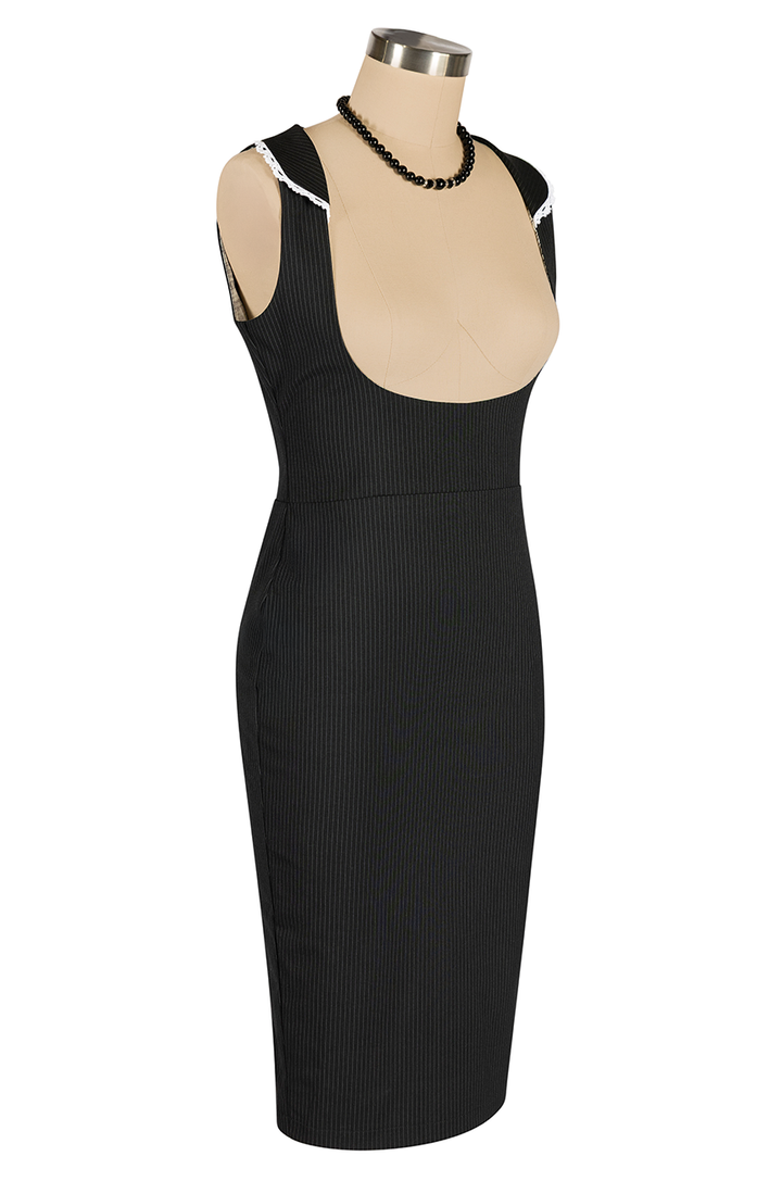 Read All About It Pinstripe Wiggle Dress