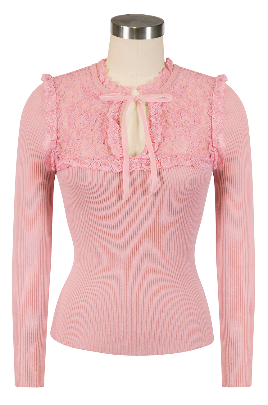 🎁 Anastasia Knit Top (Dusty Pink) (100% off)