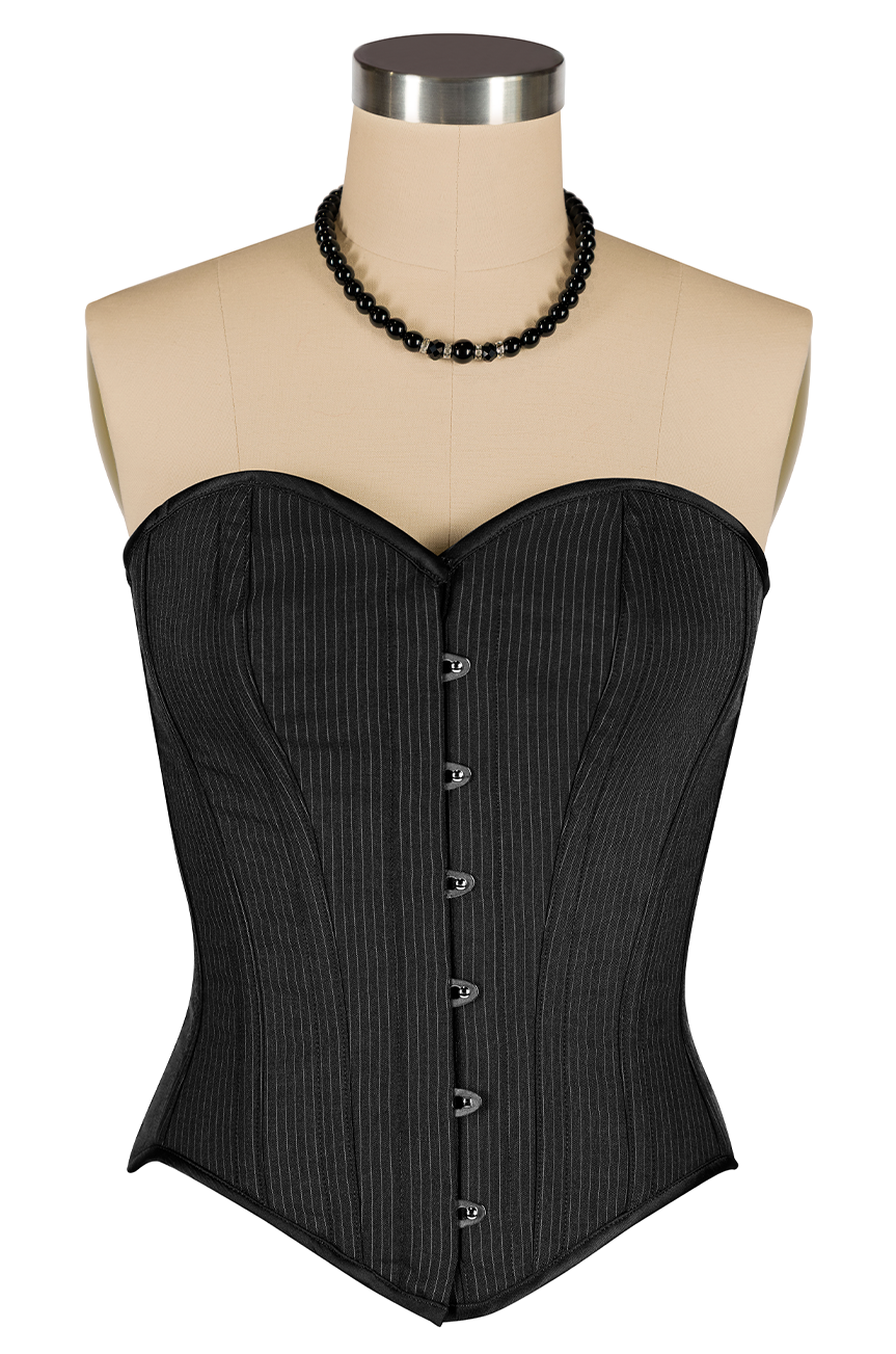 Read All About It Corset (Pinstripe Black)