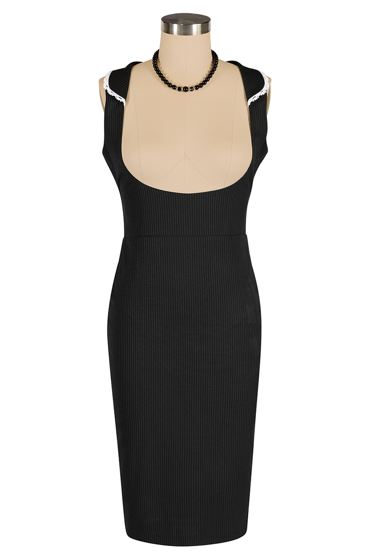 Read All About It Pinstripe Wiggle Dress