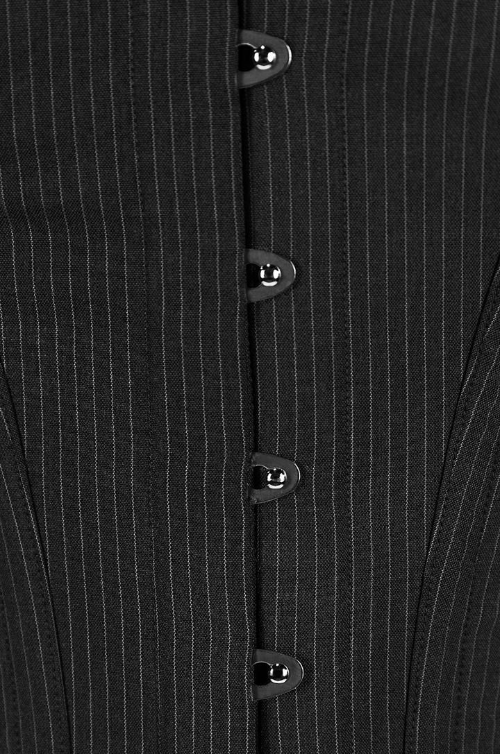 Read All About It Corset (Pinstripe Black)