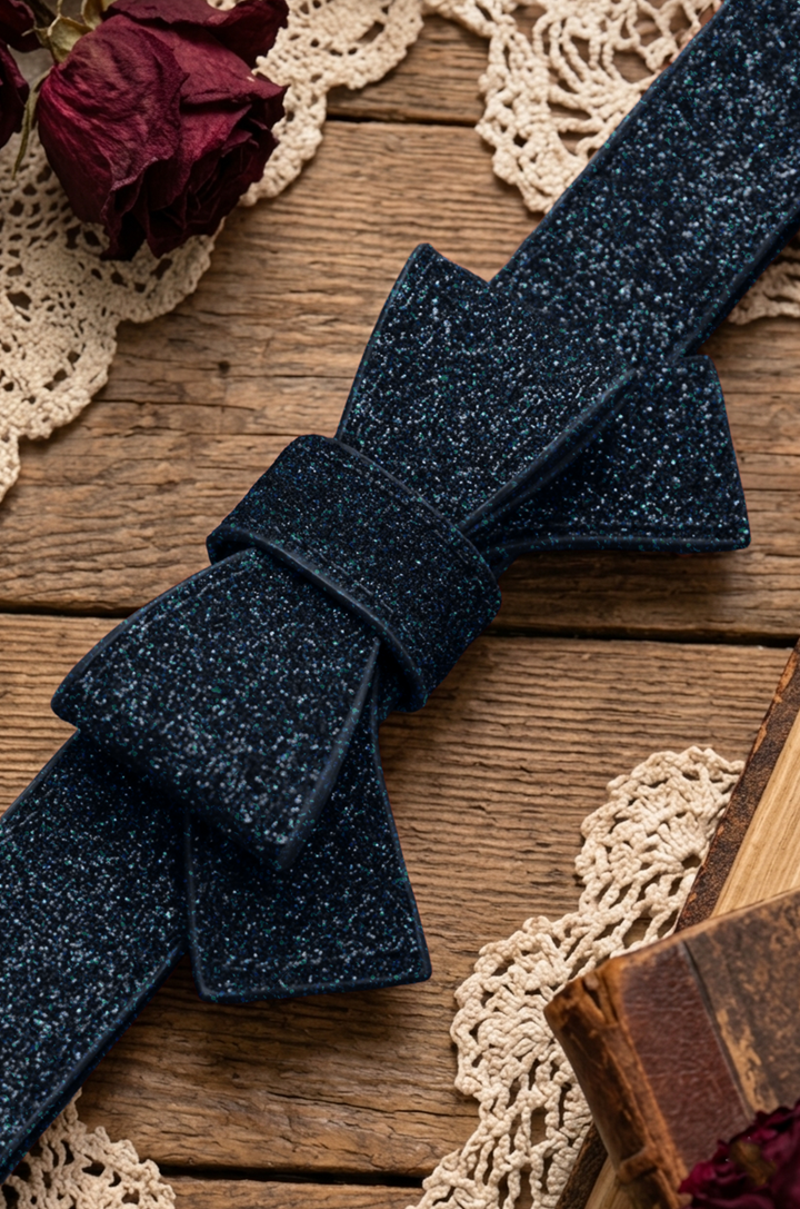 Pretty Kitty Follies Sparkle Bow Belt (Navy)