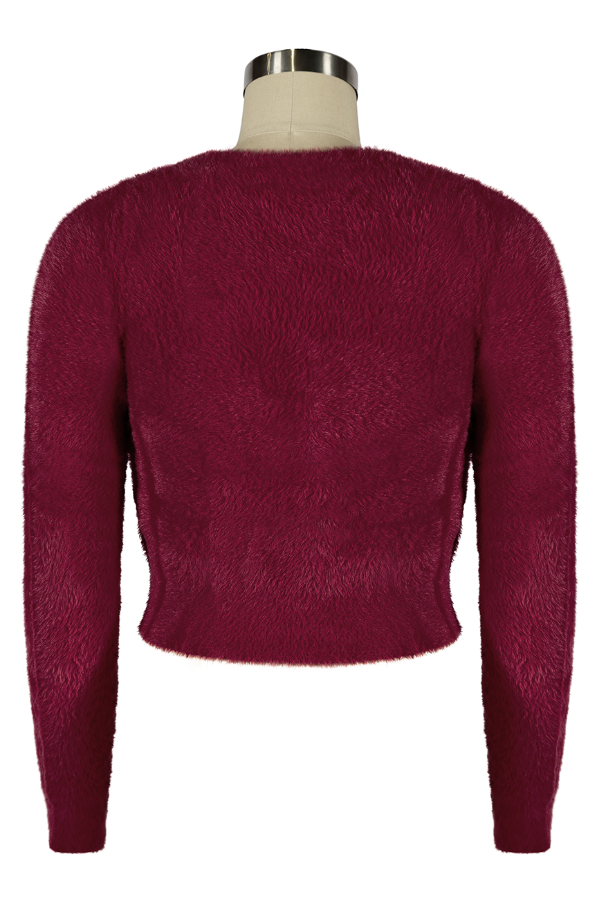 Powder Puff Cardigan (Burgundy)