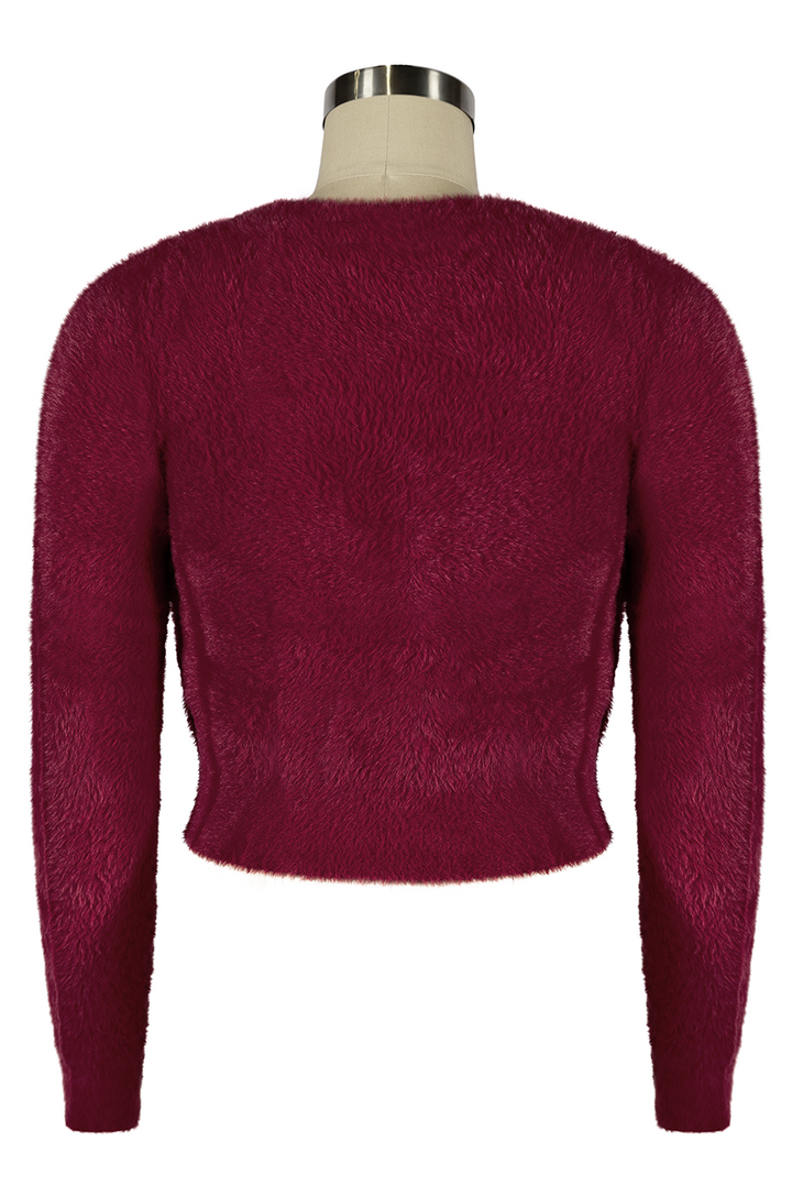 Powder Puff Cardigan (Burgundy)