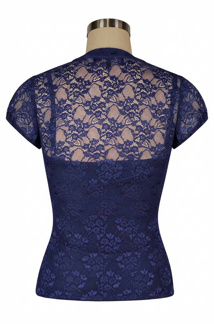 Dottie Darling Lace Blouse (Navy)
