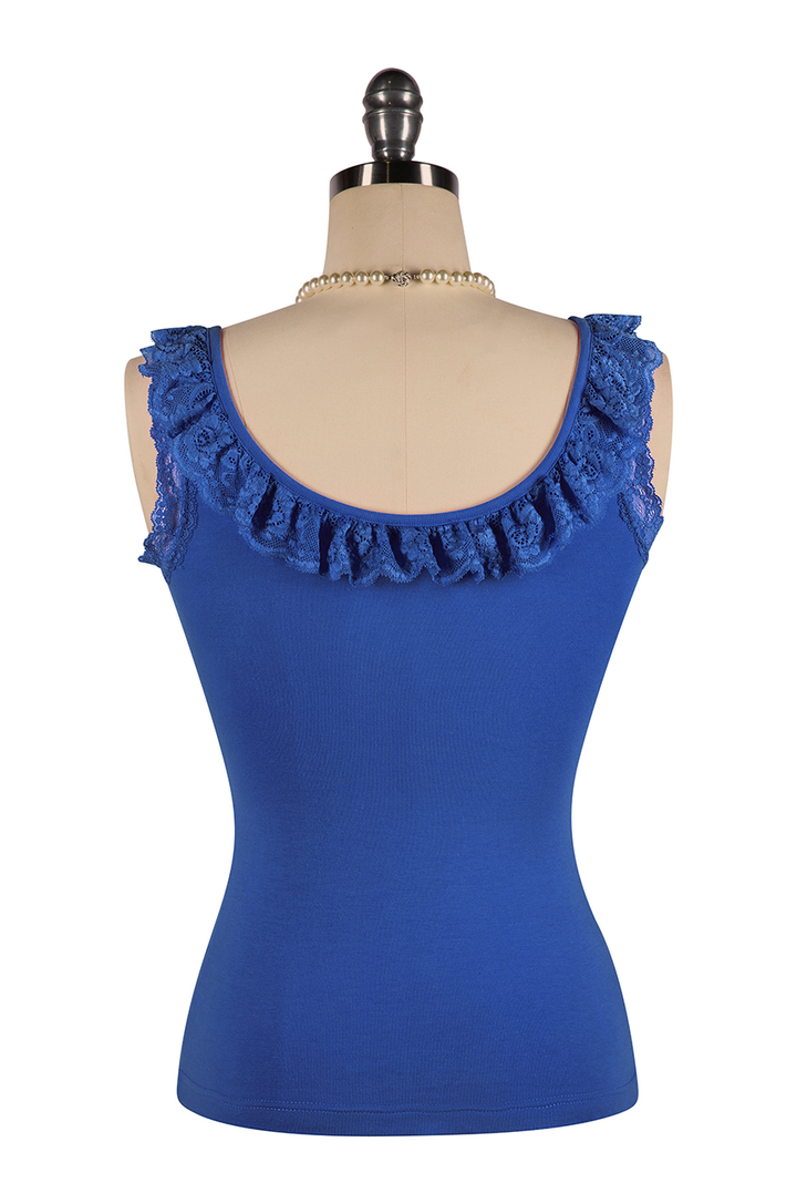 Wish You Were Here Madam Ruffle Singlet (Blue)