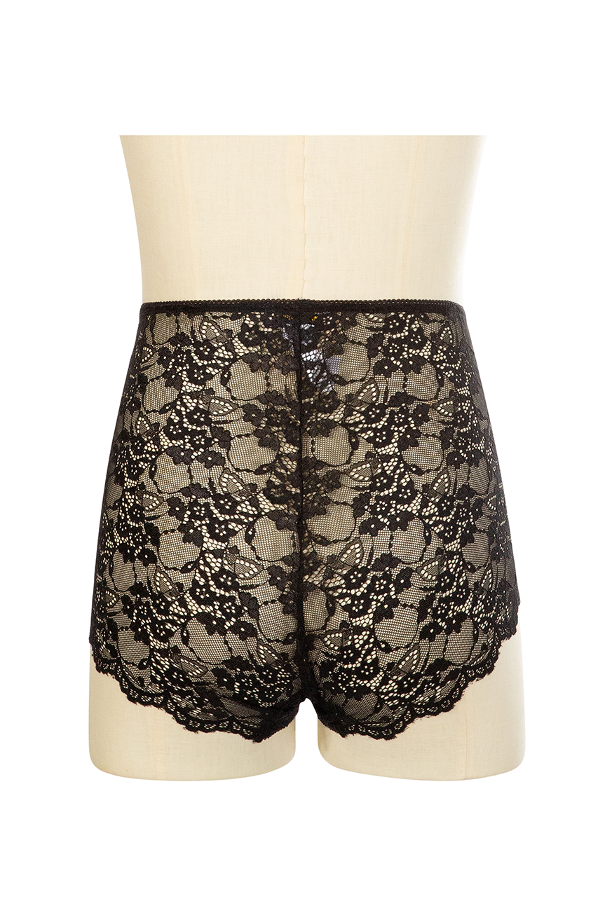 Elysian Hi Waist Lace Knickers (Black)