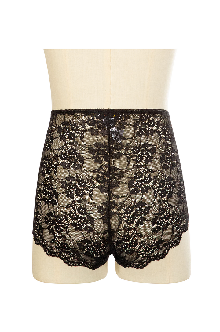 Elysian Hi Waist Lace Knickers (Black)