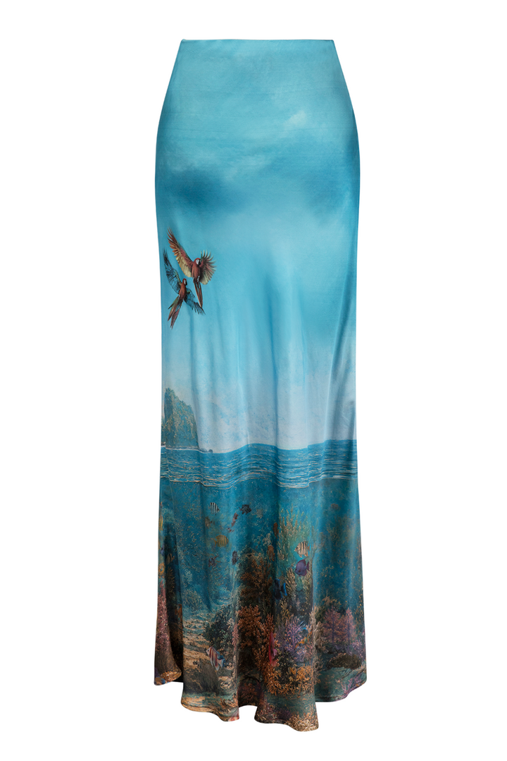 Mermaid and The Monster Bias Maxi Skirt